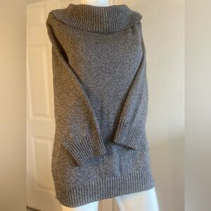 Charter Club~Festive~Shimmery Silver & Gray Pullover Turtleneck Sweater~Size XL